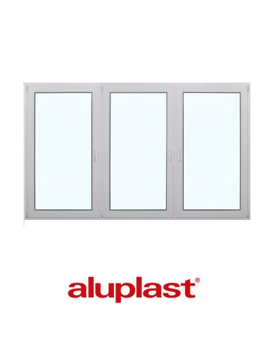 Kunststofffenster PVC 2365 x 1435 mm Dreh | Dreh-Kipp - Aluplast Ideal 8000
