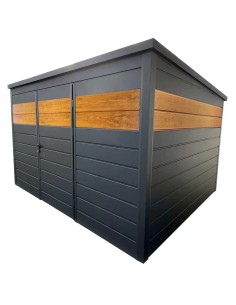 Gartenhaus Metall Geräteschuppen 3x2 m - Anthrazit + Golden Eiche