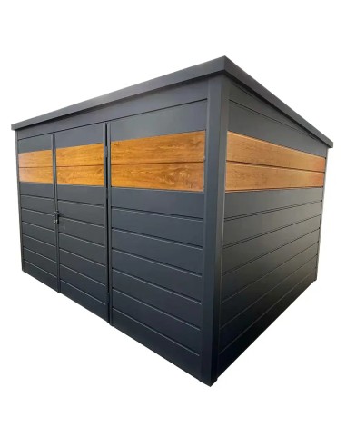 Gartenhaus Metall Geräteschuppen 3x2 m - Anthrazit + Golden Eiche
