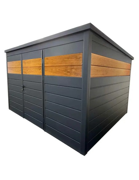 Gartenhaus Metall Geräteschuppen 3x2 m - Anthrazit + Golden Eiche