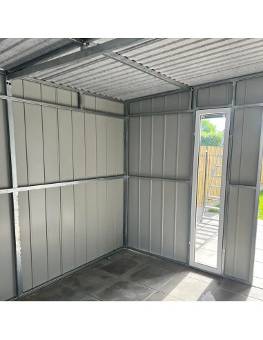 Gartenhaus Metall Geräteschuppen 3x3 m - Anthrazit + Golden Eiche