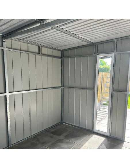 Gartenhaus Metall Geräteschuppen 3x3 m - Anthrazit + Golden Eiche