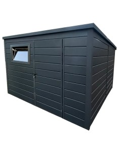 Gartenhaus Metall Geräteschuppen 3x3 m - Anthrazit + Kippfenster