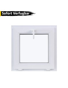 Kunststofffenster PVC 600 x 600 mm Kipp Weiß - Sofort verfügbar