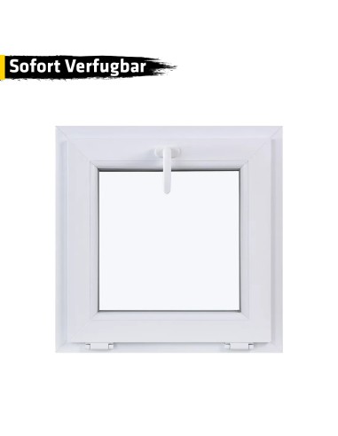 Kunststofffenster PVC 600 x 600 mm Kipp Weiß - Sofort verfügbar