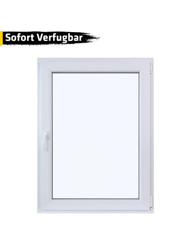Kunststofffenster PVC 900 x 1200 mm Dreh/Kipp Weiß - Sofort verfügbar