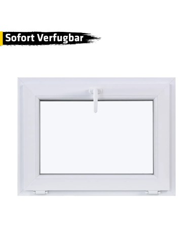 Kunststofffenster PVC 800 x 600 mm Kipp Weiß - Sofort verfügbar