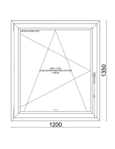 Kunststofffenster PVC Fenster 120x135 cm DREH/KIPP - Veka Softline 82 MD 2