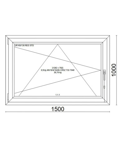 Kunststofffenster PVC Fenster 150x100 cm DREH/KIPP - Veka Softline 82 MD