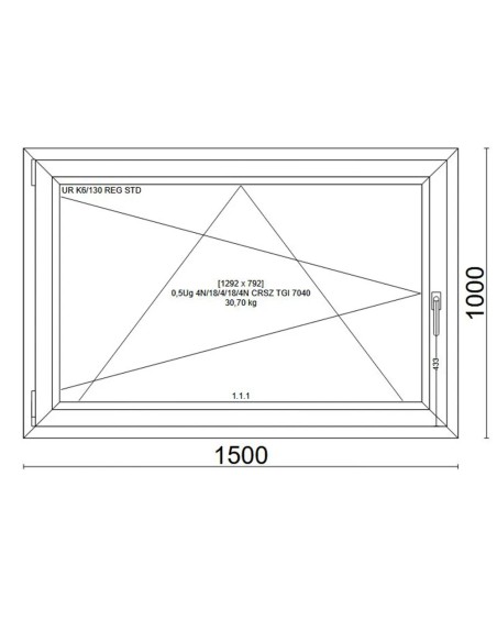 Kunststofffenster PVC Fenster 150x100 cm DREH/KIPP - Veka Softline 82 MD