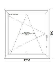 Kunststofffenster PVC Fenster 120x130 cm DREH/KIPP - Veka Softline 82 MD 2