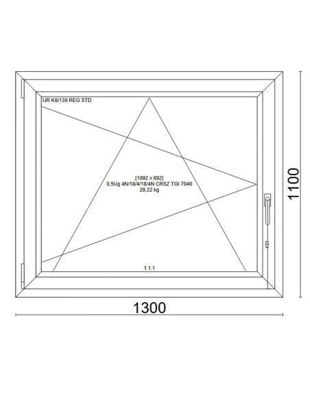 Kunststofffenster PVC Fenster 130x110 cm DREH/KIPP - Veka Softline 82 MD