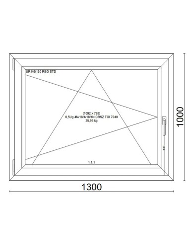 Kunststofffenster PVC Fenster 130x100 cm DREH/KIPP - Veka Softline 82 MD