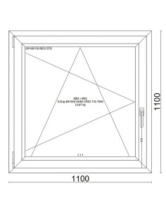 Kunststofffenster PVC Fenster 110x110 cm cm DREH/KIPP - Veka Softline 82 MD 2