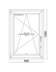 Kunststofffenster PVC Fenster 90x130 cm cm DREH/KIPP - Veka Softline 82 MD 2