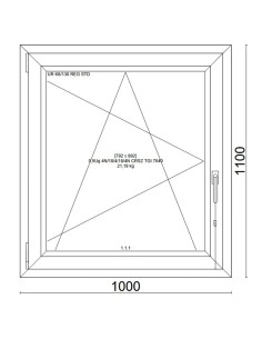 Kunststofffenster PVC Fenster 100x110 cm cm DREH/KIPP - Veka Softline 82 MD 2