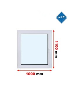 Kunststofffenster PVC Fenster 100x110 cm cm DREH/KIPP - Veka Softline 82 MD