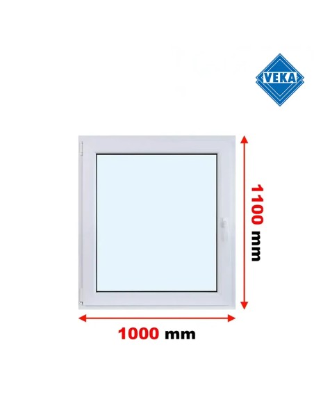 Kunststofffenster PVC Fenster 100x110 cm cm DREH/KIPP - Veka Softline 82 MD