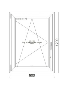 Kunststofffenster PVC Fenster 90x120 cm cm DREH/KIPP - Veka Softline 82 MD 2