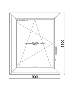 Kunststofffenster PVC Fenster 90x110 cm cm DREH/KIPP - Veka Softline 82 MD 2