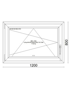 Kunststofffenster PVC Fenster 120x80 cm cm DREH/KIPP - Veka Softline 82 MD 2