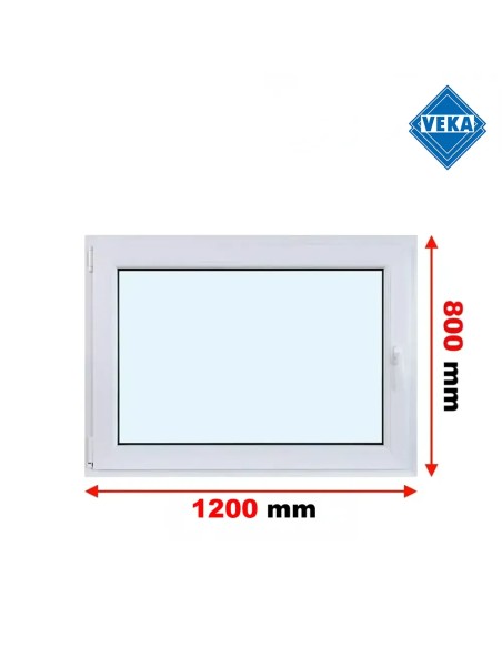 Kunststofffenster PVC Fenster 120x80 cm cm DREH/KIPP - Veka Softline 82 MD