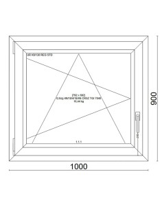 Kunststofffenster PVC Fenster 100x90 cm cm DREH/KIPP - Veka Softline 82 MD 2