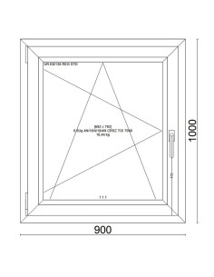 Kunststofffenster PVC Fenster 90x100 cm cm DREH/KIPP - Veka Softline 82 MD 2