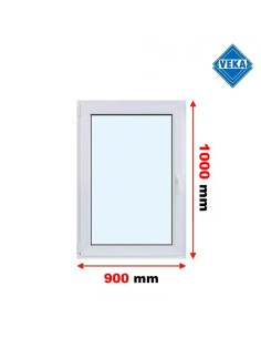 Kunststofffenster PVC Fenster 90x100 cm cm DREH/KIPP - Veka Softline 82 MD