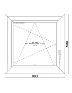 Kunststofffenster PVC Fenster 90x90 cm cm DREH/KIPP - Veka Softline 82 MD 2