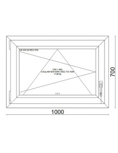 Kunststofffenster PVC Fenster 100x70 cm cm DREH/KIPP - Veka Softline 82 MD 2