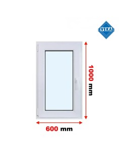 Kunststofffenster PVC Fenster 60x100 cm cm DREH/KIPP - Veka Softline 82 MD