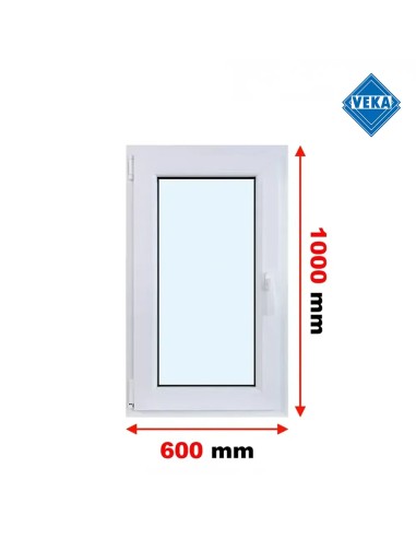 Kunststofffenster PVC Fenster 60x100 cm cm DREH/KIPP - Veka Softline 82 MD