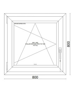 Kunststofffenster PVC Fenster 80x80 cm cm DREH/KIPP - Veka Softline 82 MD 2