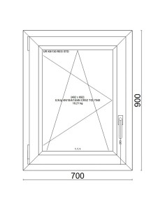 Kunststofffenster PVC Fenster 70x90 cm cm DREH/KIPP - Veka Softline 82 MD 2