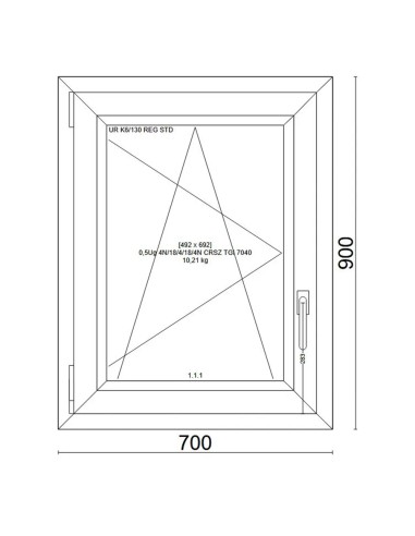 Kunststofffenster PVC Fenster 70x90 cm cm DREH/KIPP - Veka Softline 82 MD