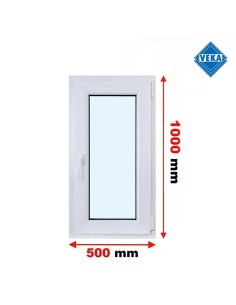 Kunststofffenster PVC Fenster 50x100 cm cm DREH/KIPP - Veka Softline 82 MD