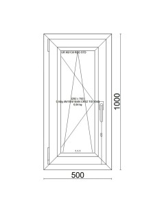 Kunststofffenster PVC Fenster 50x100 cm cm DREH/KIPP - Veka Softline 82 MD 2