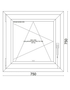 Kunststofffenster PVC Fenster 75x75 cm cm DREH/KIPP - Veka Softline 82 MD 2