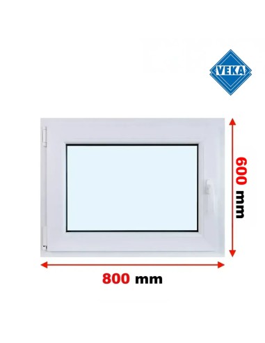 Kunststofffenster PVC Fenster 80x60 cm cm DREH/KIPP - Veka Softline 82 MD