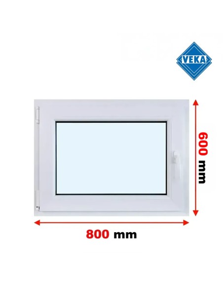 Kunststofffenster PVC Fenster 80x60 cm cm DREH/KIPP - Veka Softline 82 MD