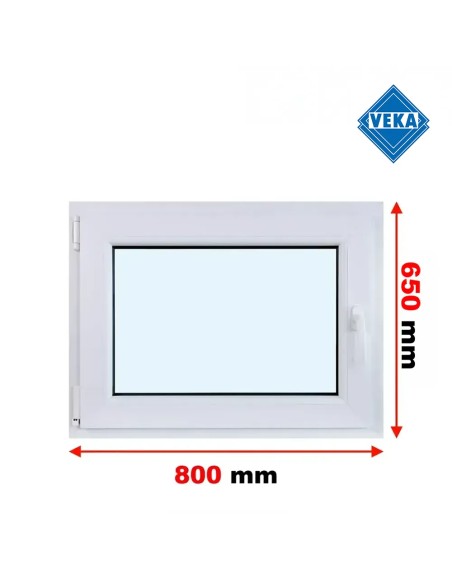 Kunststofffenster PVC Fenster 80x65 cm cm DREH/KIPP - Veka Softline 82 MD