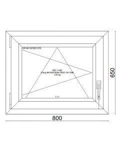 Kunststofffenster PVC Fenster 80x65 cm cm DREH/KIPP - Veka Softline 82 MD 2