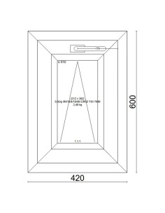 Kunststofffenster PVC Fenster 42x60 cm KIPP - Veka Softline 82 MD 2