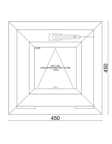 Kunststofffenster PVC Fenster 45x45 cm KIPP - Veka Softline 82 MD