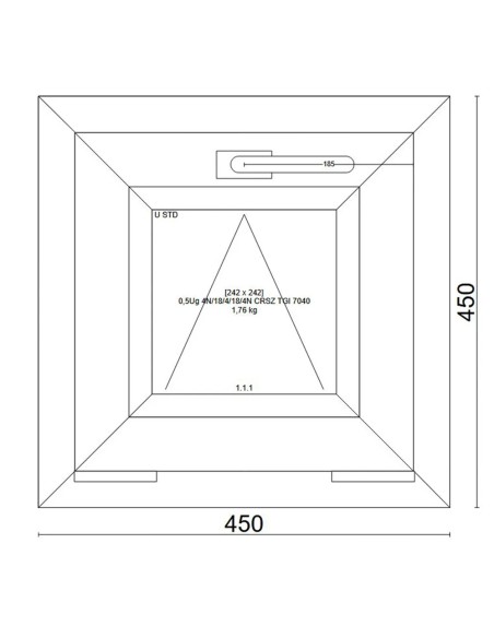 Kunststofffenster PVC Fenster 45x45 cm KIPP - Veka Softline 82 MD