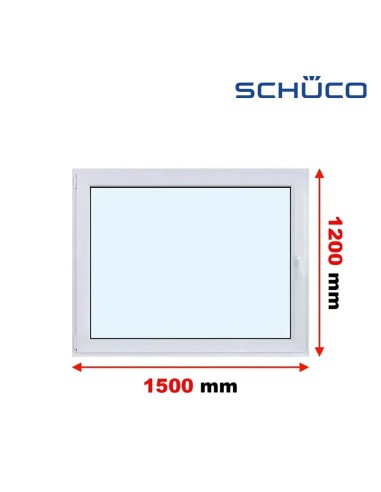 Kunststofffenster PVC Fenster 150 x 120 cm DREH/KIPP - Schüco LivIng 82