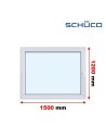 Kunststofffenster PVC Fenster 150 x 120 cm DREH/KIPP - Schüco LivIng 82