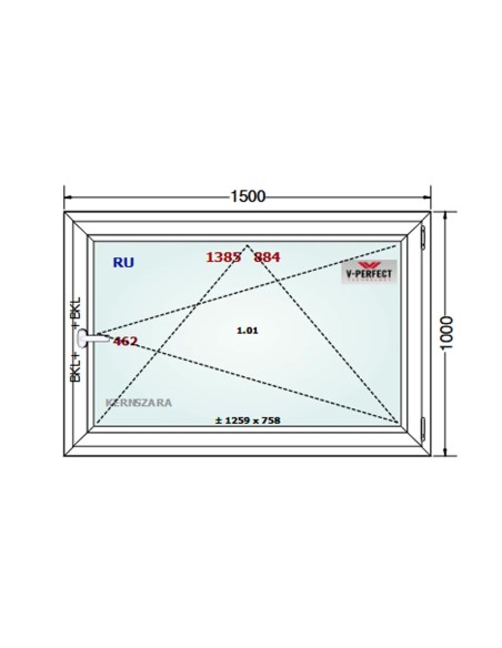 Kunststofffenster PVC Fenster 150 x 100 cm DREH/KIPP - Schüco LivIng 82