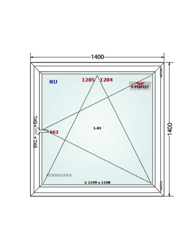 Kunststofffenster PVC Fenster 140 x 140 cm DREH/KIPP - Schüco LivIng 82